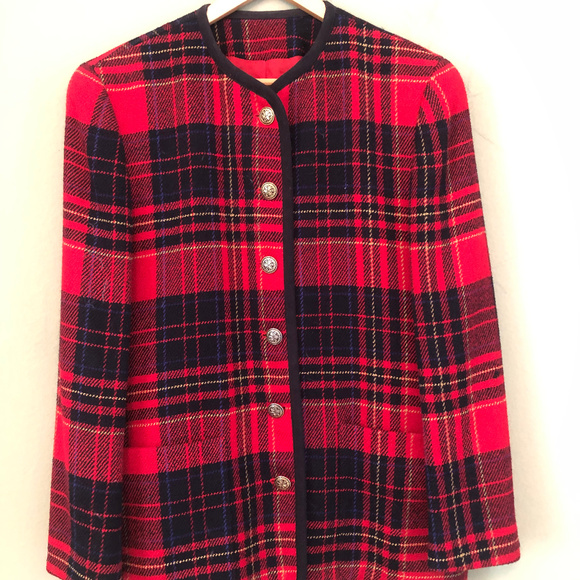 Red Plaid Coat - Picture 1 of 3